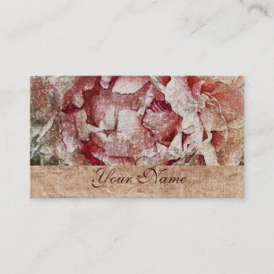 modèle rose de carte de visite de pétales de