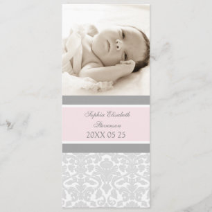 Modèle rose Grey Nouveau Faire-part de naissance b
