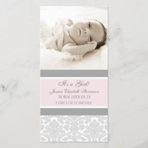 Modèle rose Grey Nouveau Faire-part de naissance b