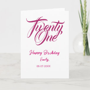 modèle rose pour 21e anniversaire nom date année t
