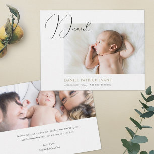 Modèle simple Faire-part de naissance photo chic