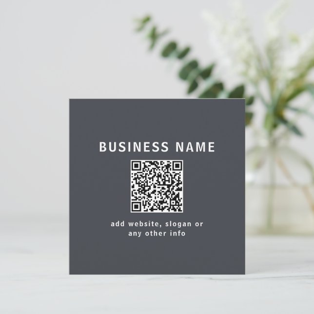 Modèle simple pour votre code QR | Gris foncé (Debout devant)