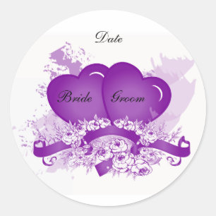Modèle Sticker Enveloppe Coeur Violet