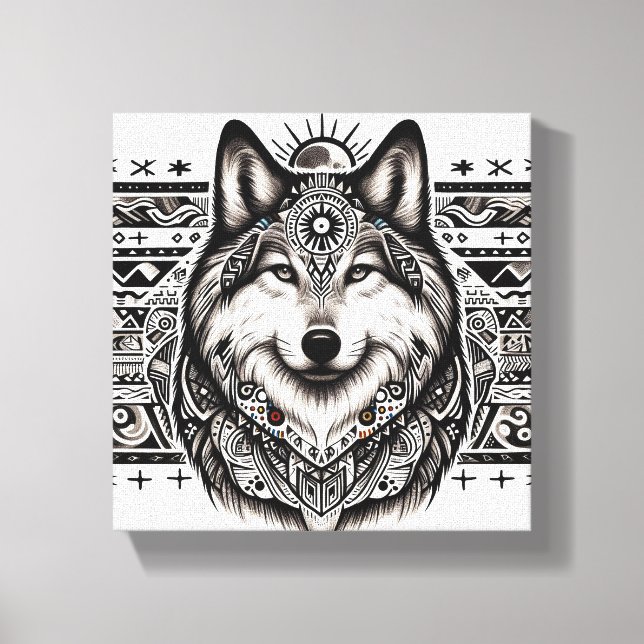 Modèle Sud-Ouest Wolf Visage toile Imprimer (Recto)