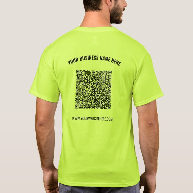 Modèle T-shirt professionnel de code QR avec texte (Dos)
