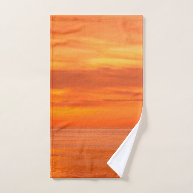 Modèle Tendance Orange Rouge Jaune Élégant Coucher (Serviette à main)