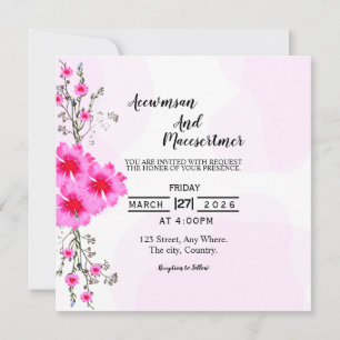 Modèle vectoriel Carré faire-part de mariage