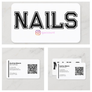 Modèles de cartes de technicien en ongles blancs v