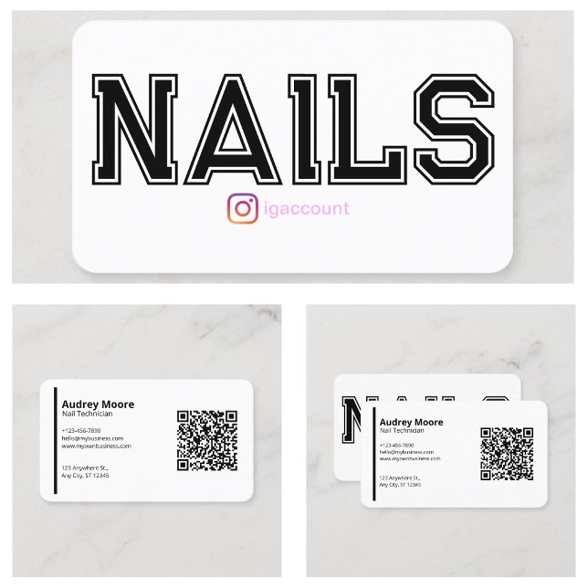 Modèles de cartes de technicien en ongles blancs v (Modern Blank White Nail Technician Templates Business Card
)