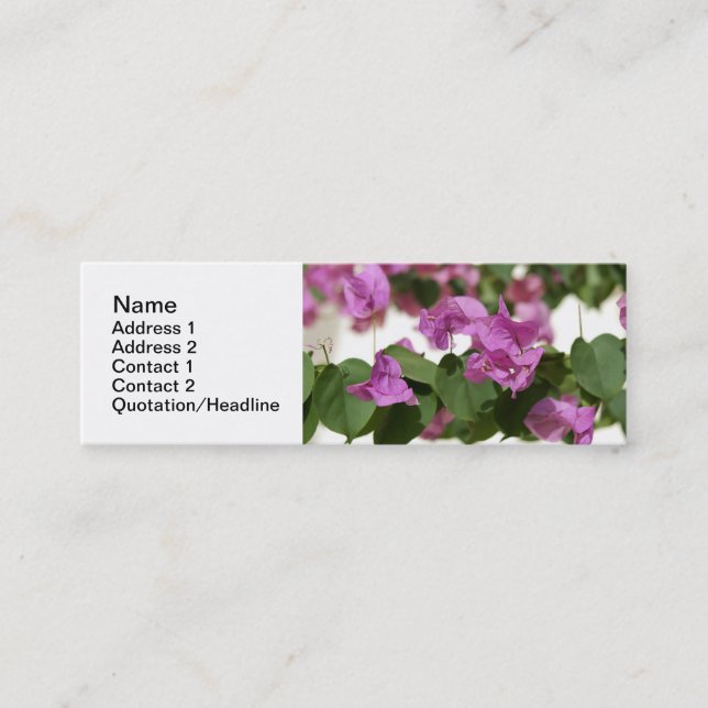 Modèles de cartes de visite Bougainvillea (Devant)