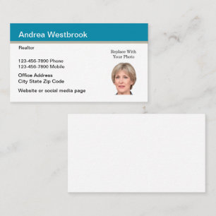 Modèles de cartes de visite de Realtor avec photo