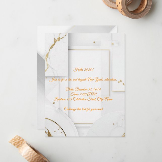 Modèles de Cartes d'Invitation de Fête du Nouvel A (Devant/Arrière en situation)