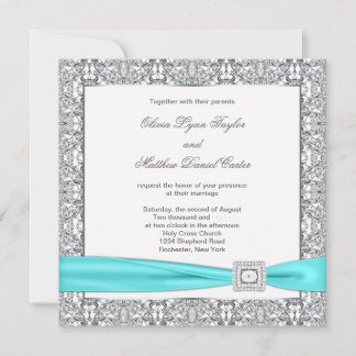 Modèles de faire-part de mariage argent bleu sarce