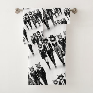 Modèles de piste d'Hep Cat marchant sur le trottoi