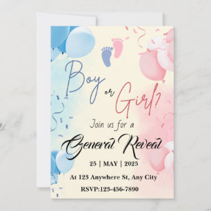 Modèles d'invitations pour une fête de révélation