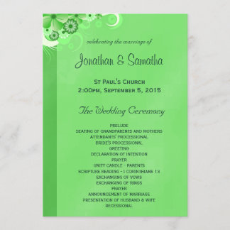 Modèles du programme de mariage floral vert foncé
