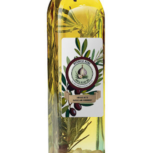 Modèles Étiquettes À L'Ail Et À L'Huile De Romarin