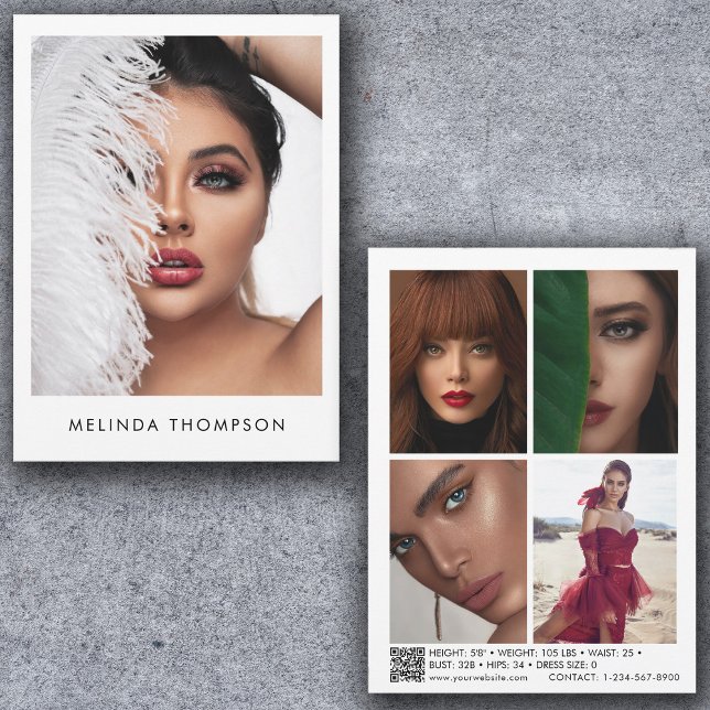 Modeling Comp Card 5 Photo QR Code (Créateur téléchargé)