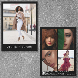 Modélisation Actor Comp Card 5 Photo QR Code noir