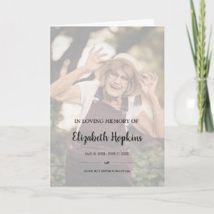 Modern 2 Photo Dans Love Memory Funeral Programme