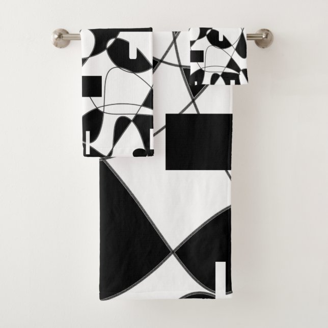 Modern abstract Geometric black and white king (En situation)