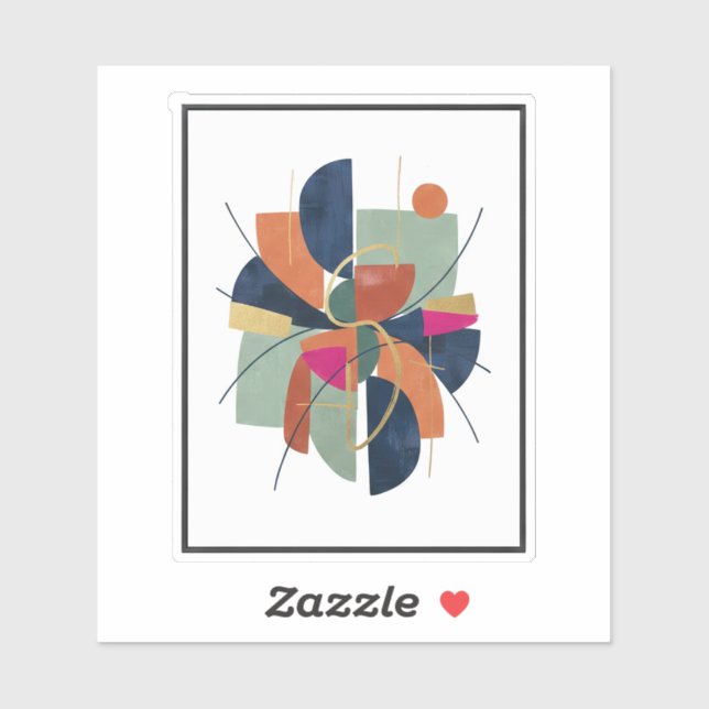 Modern Abstract Geometric Custom-Cut Vinyl Sticker (Feuille)