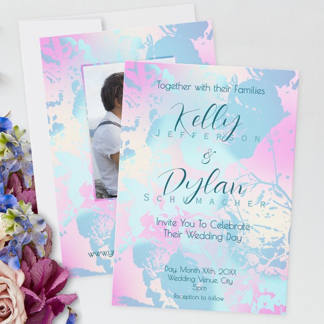 Modern Abstract Pastel Wedding Invitation (Créateur téléchargé)