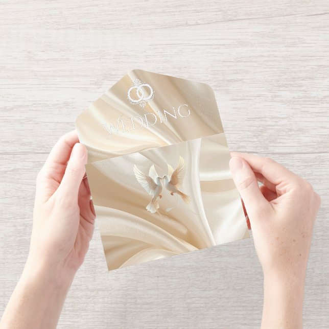 Modern Abstract Silk Wedding Invitation (Ouverture)