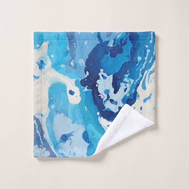 Modern abstract with pastel shades of blue ocean (Gant de toilette)