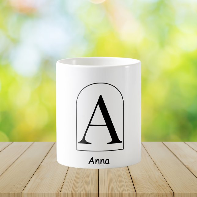 Modern Arch Initial Monogram Coffee Mug (Créateur téléchargé)