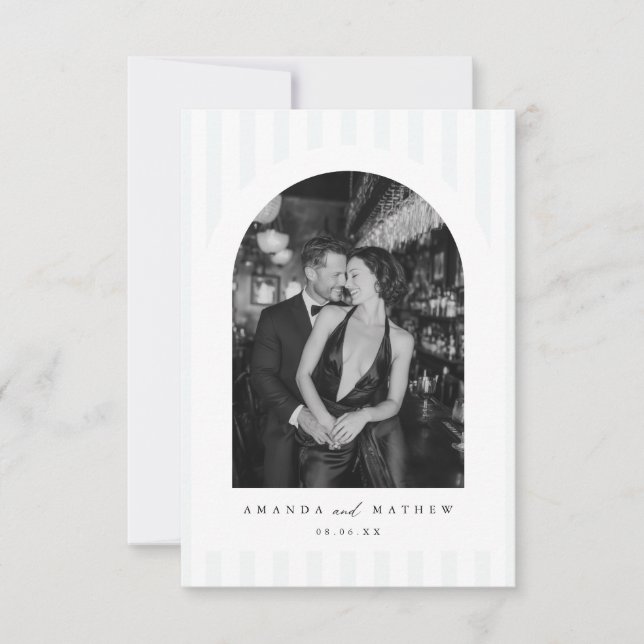 Modern Arch Photo Minimalist Wedding Invitation (Devant)