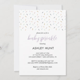 Modern Baby Lavender Neutral Sprinkle  Invitation