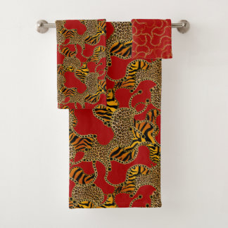 Modern Baroque Glam Animal Print On Red