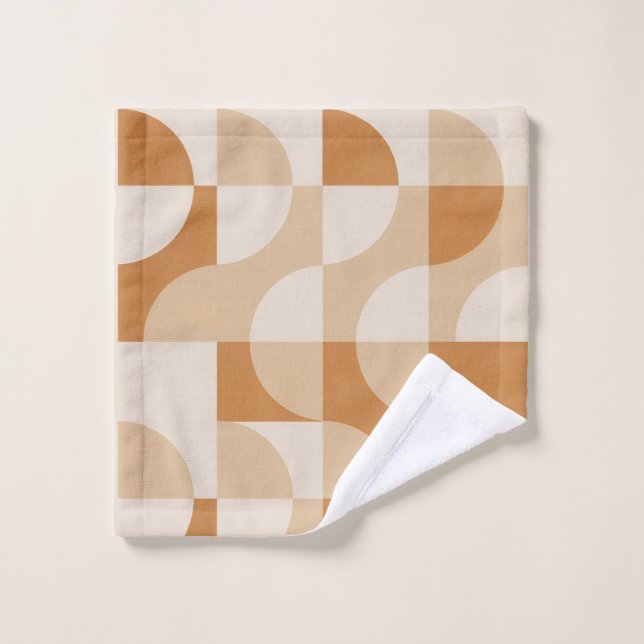 Modern Beige Geometric Minimalist Hand  (Gant de toilette)