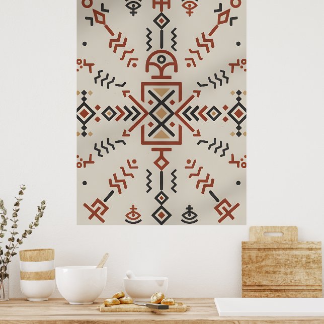 Modern Berber Line Art Wall Decor poster (Cuisine)