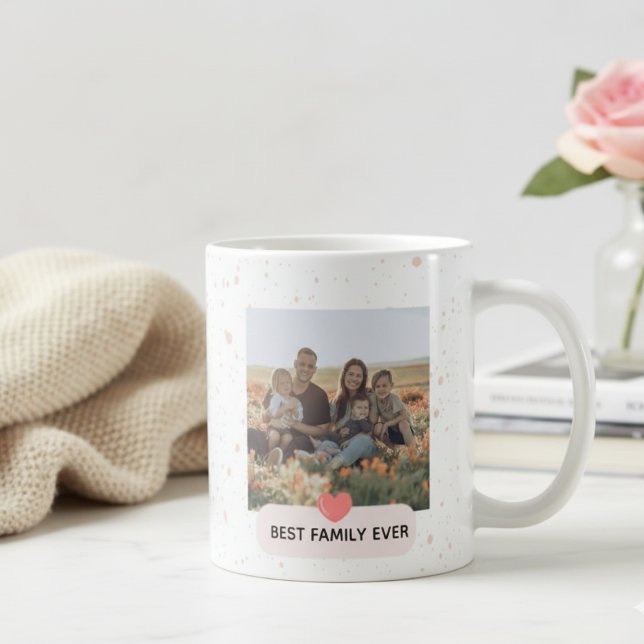 Modern Best Family Ever Photo Coffee Mug Gift (Créateur téléchargé)