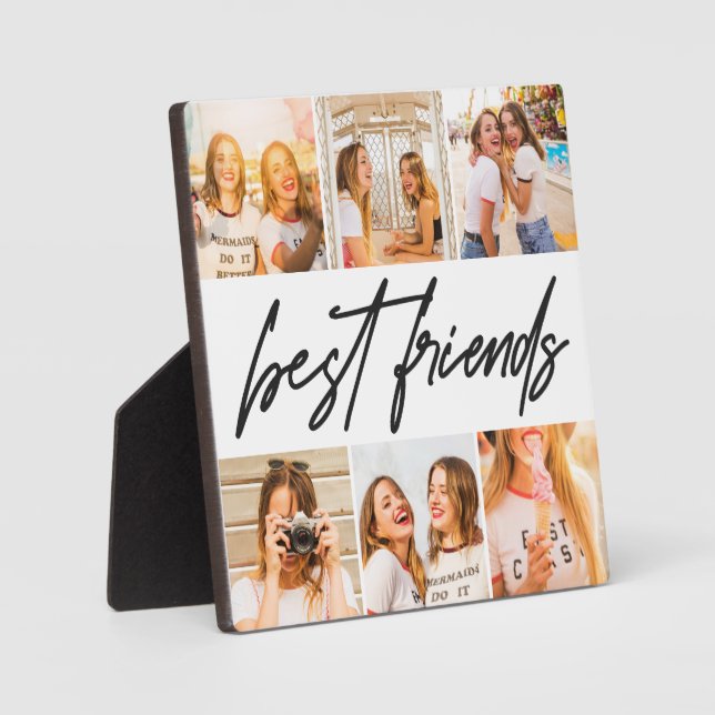 Modern Best Friends Photo Collage Plaque (Recto)