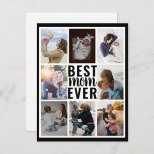 Modern Best Mom Ever Black & White Photo Collage