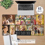 Modern Best Papa Ever 14 Photo Collage personnalis<br><div class="desc">Créez votre propre tapis de bureau photo couleur personnalisé pour le BEST DAD EVER en utilisant ce modèle de collage photo facile à télécharger avec 14 images de différentes formes et tailles dans votre choix de styles de police et de couleur et/ou de couleur arrière - plan (montré avec un...</div>