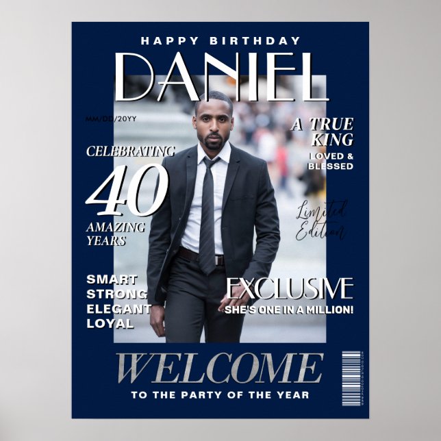 Modern Birthday Custom Magazine Cover Poster (Devant)