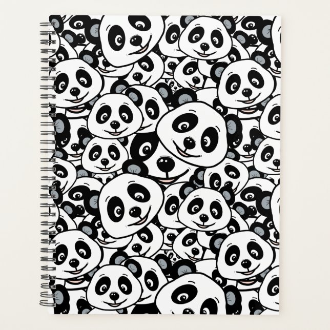 Modern Black and White Cute Panda Bear Pattern (Devant)