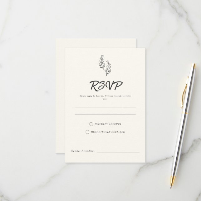 Modern Bohemian Desert Romance | RSVP Card (Devant/Arrière en situation)