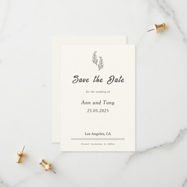 Modern Bohemian Desert Romance | Save the Date (Devant/Arrière en situation)