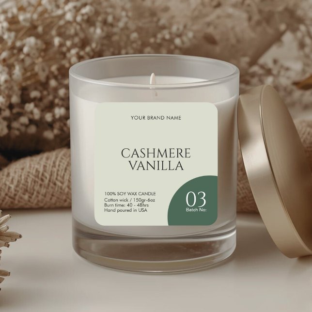 Modern boho candle label sticker (Créateur téléchargé)