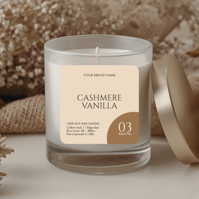 Modern boho candle label sticker (Créateur téléchargé)