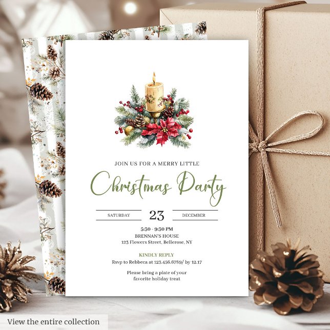 Modern Boho Rustic Earthy Holiday Party Invitation (Modern Boho Rustic Earthy Holiday Party Invitation)