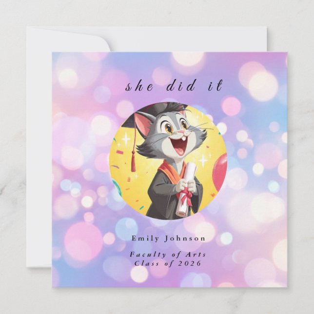 Modern Bokeh Lights Graduation invitation (Devant)