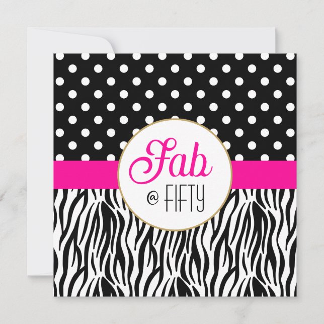 Modern Bold Fifty & Fabulous 50th Birthday Party  (Devant)