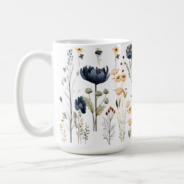 Modern botanical flower mug (Gauche)