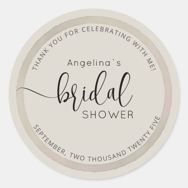 Modern Bride Shower Sticker  (Devant)